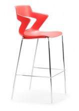 Zen Bar Stool. Chrome Frame. Choice Of 8 Colours. Red, Orange, White, Sand